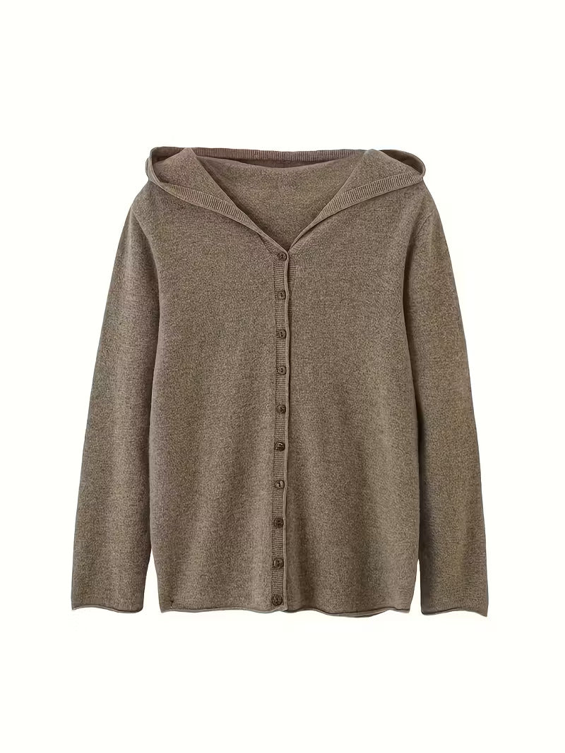 Damski wełniany kardigan z kapturem