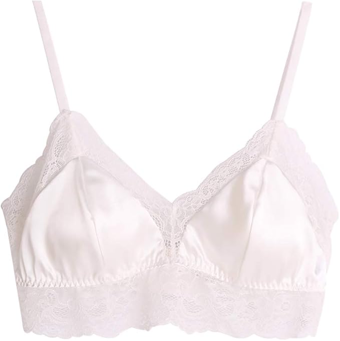 Jedwabny biustonosz z koronkowym wykończeniem