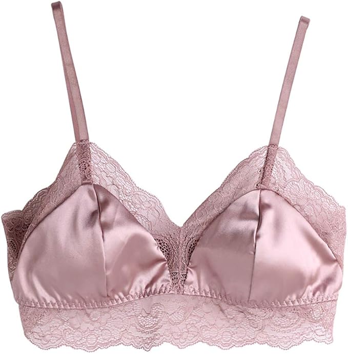 Jedwabny biustonosz z koronkowym wykończeniem