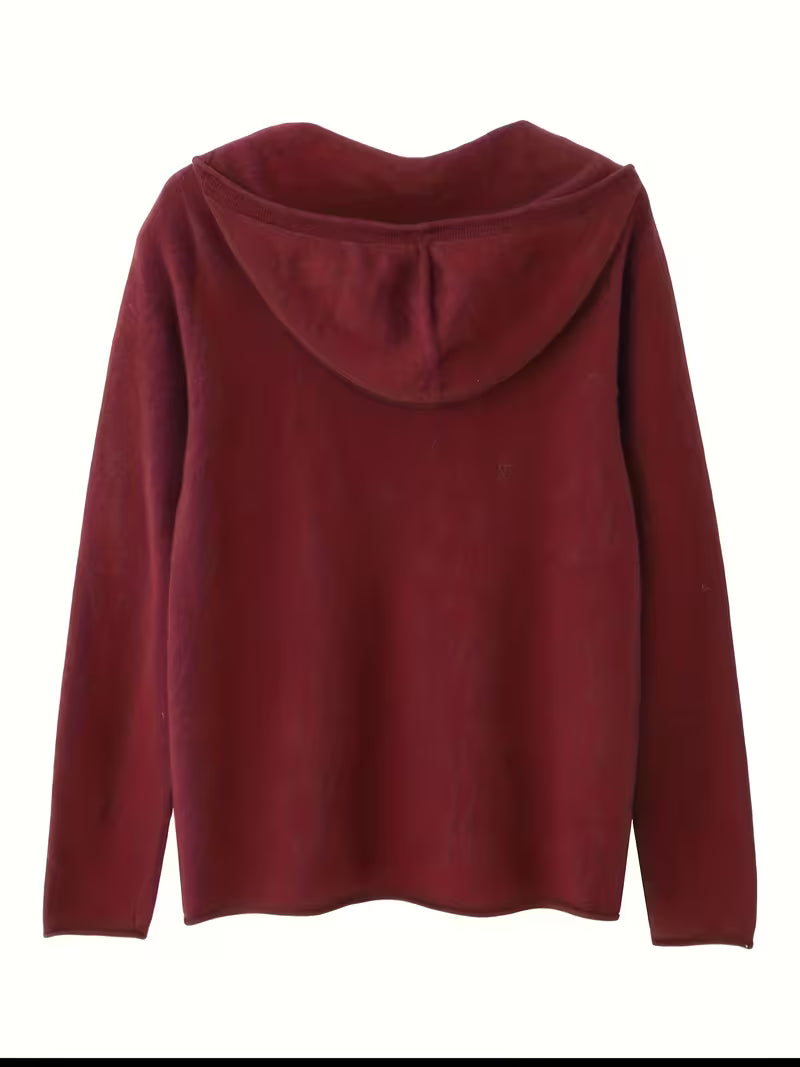 Damski wełniany kardigan z kapturem