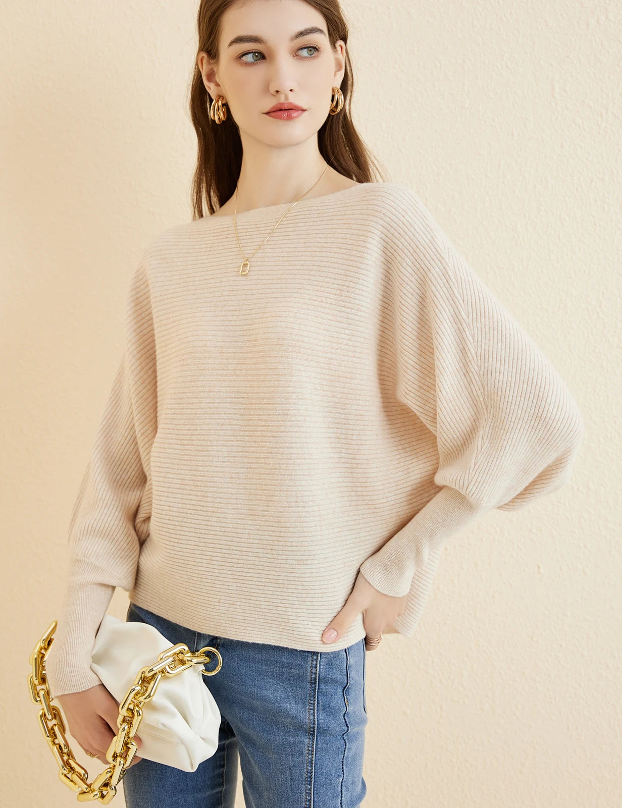 Sweter nietoperz 100% wełny