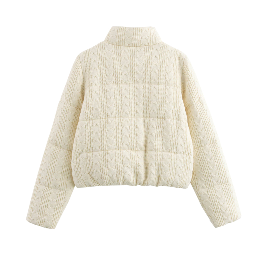 Pikowana kurtka z dzianinowym wzorem