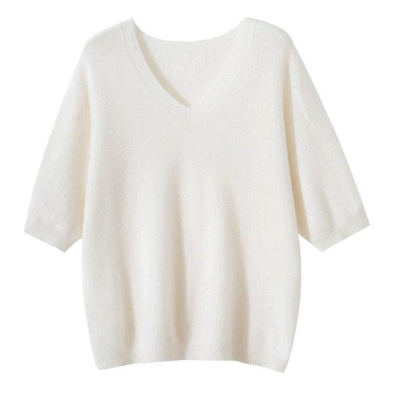 Dzianinowa bluzka z krótkim rękawkiem