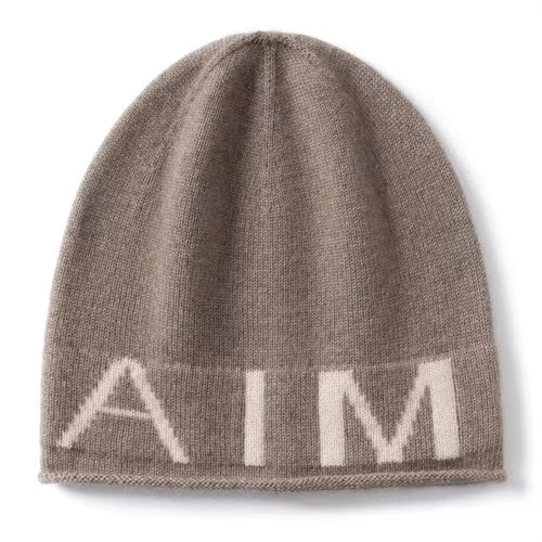 Kaszmirowa czapka beanie z napisem unisex