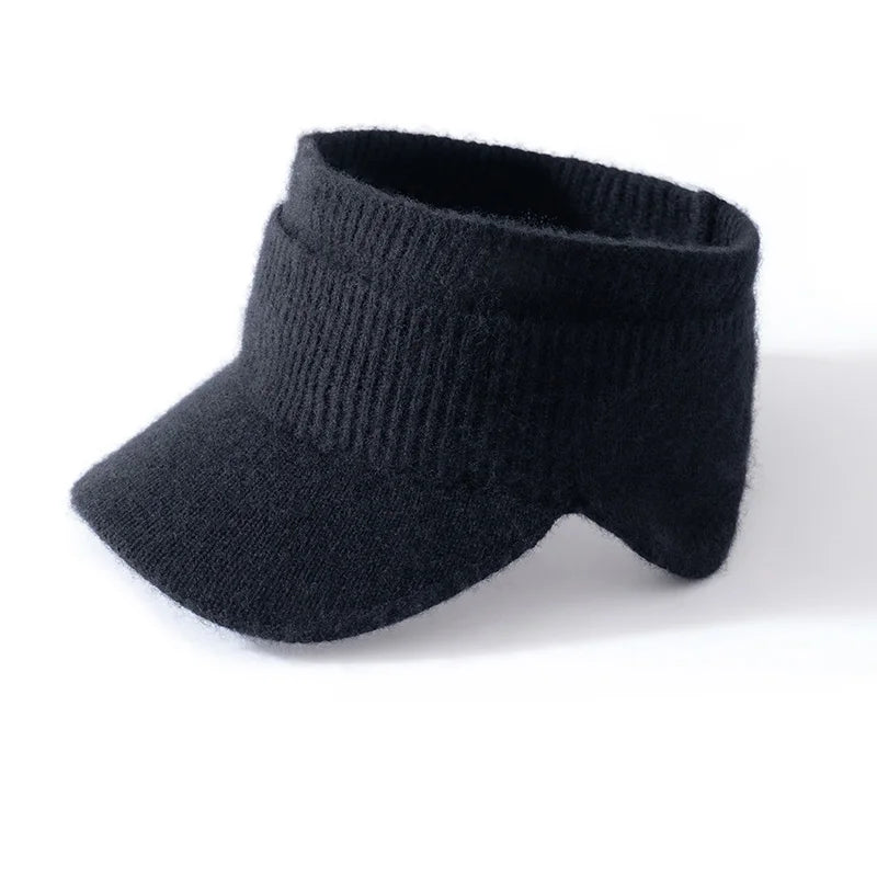 Kaszmirowa czapka z daszkiem