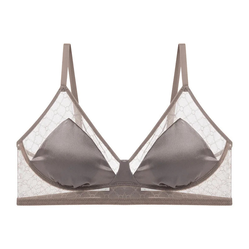 Jedwabny biustonosz z koronką