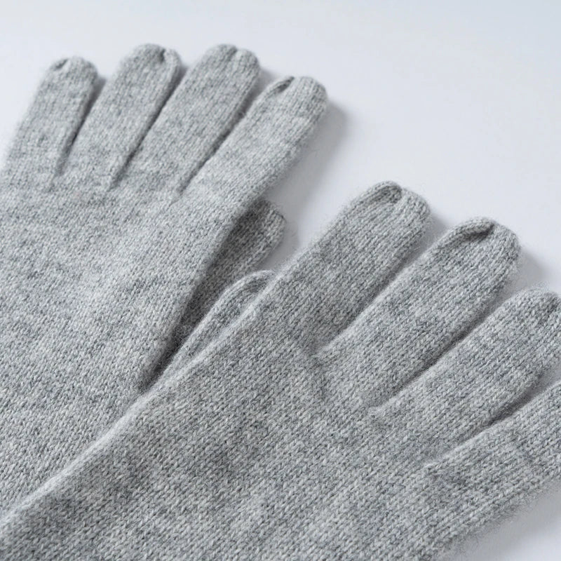 Kaszmirowe rękawiczki z naszywką