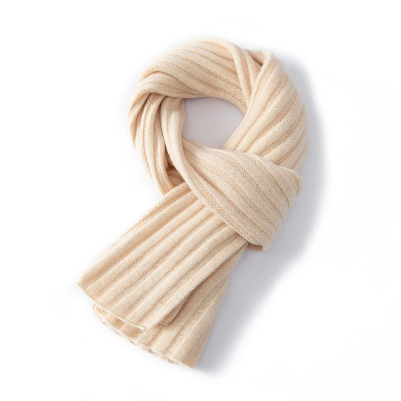 Wełniany szalik prążkowany unisex