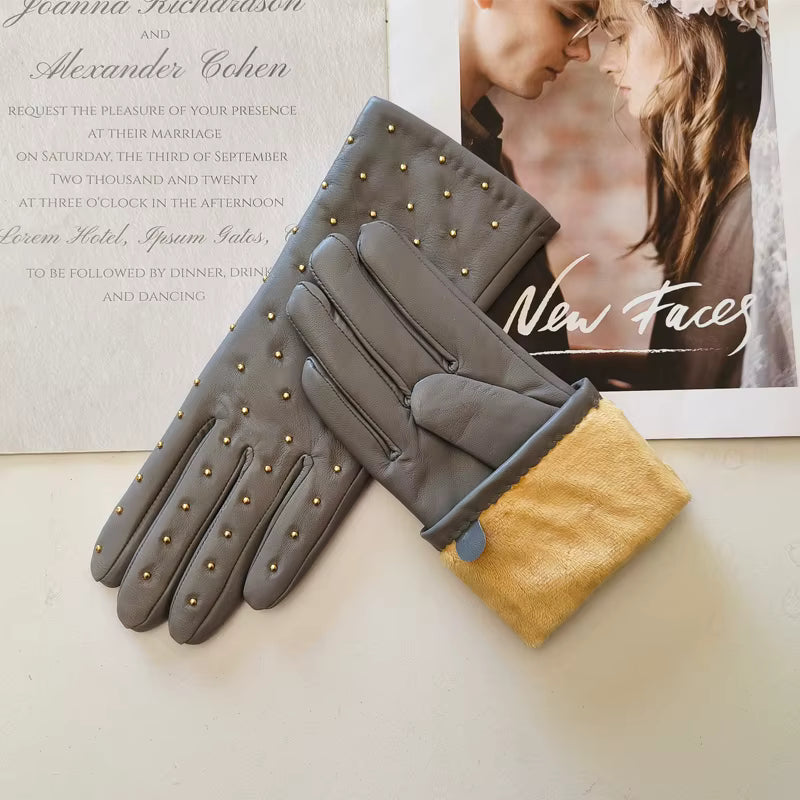 Skórzane rękawiczki damskie