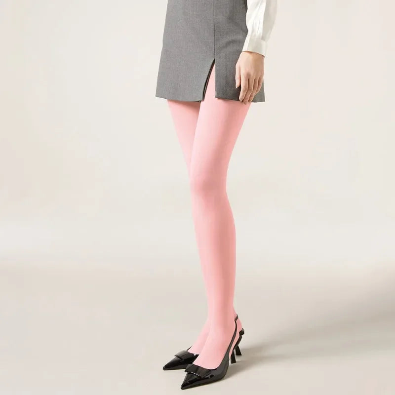 Kolorowe gładkie rajstopy