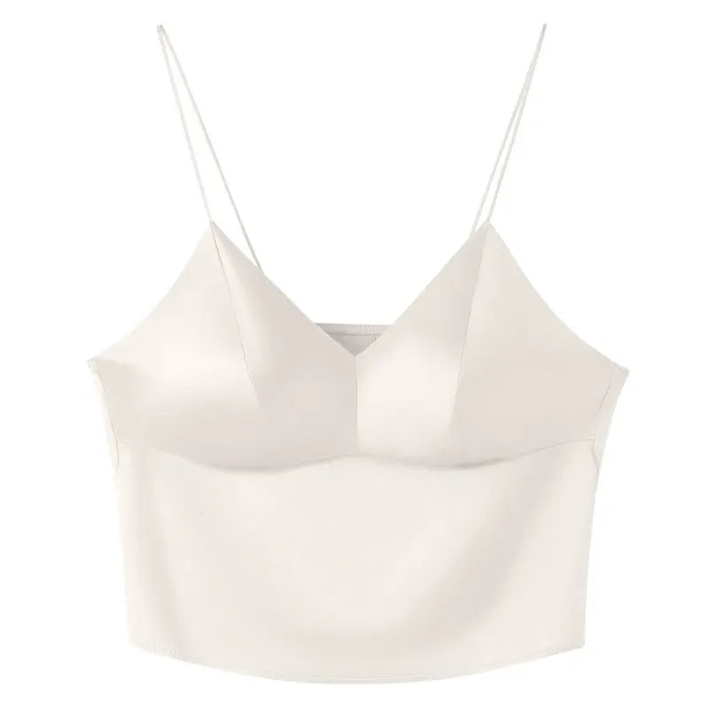 Jedwabny top-bustier na ramiączkach