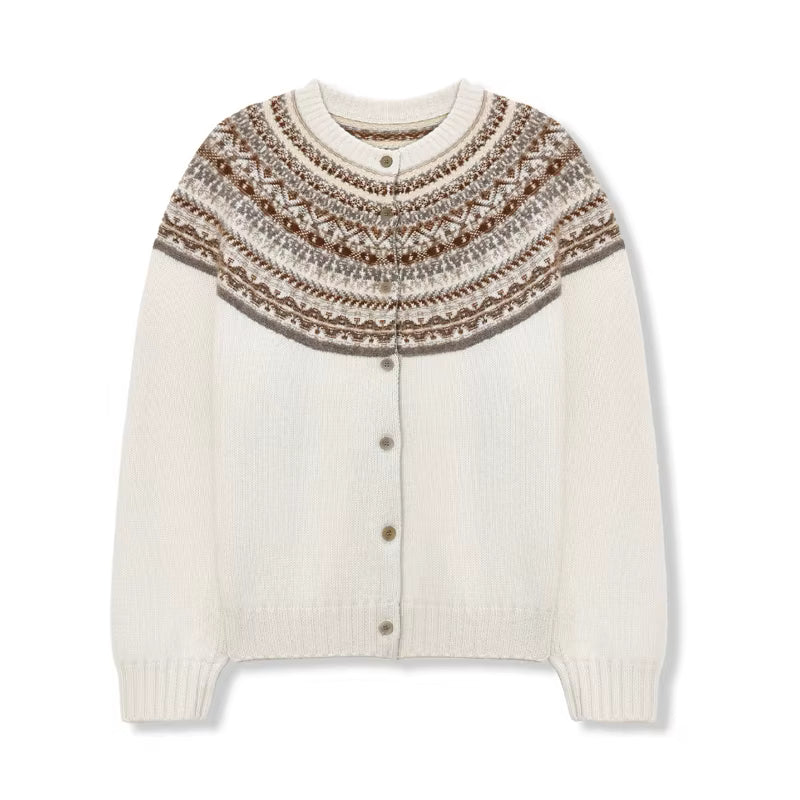 Wełniany sweter z nordyckim wzorem Scandi