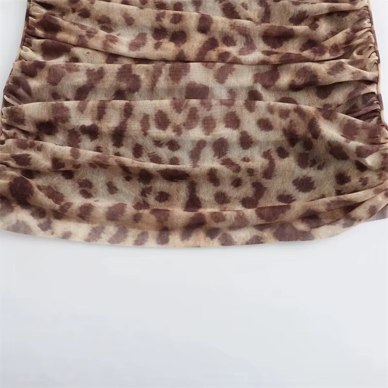 Top w panterkę z wiązaniem na szyi