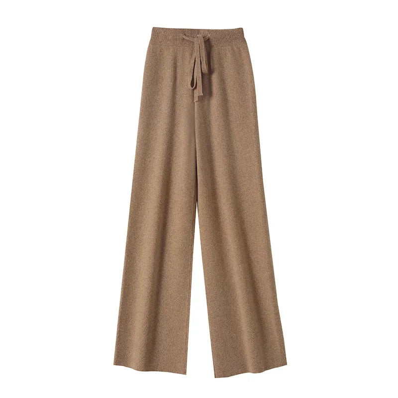 Szerokie wełniane spodnie