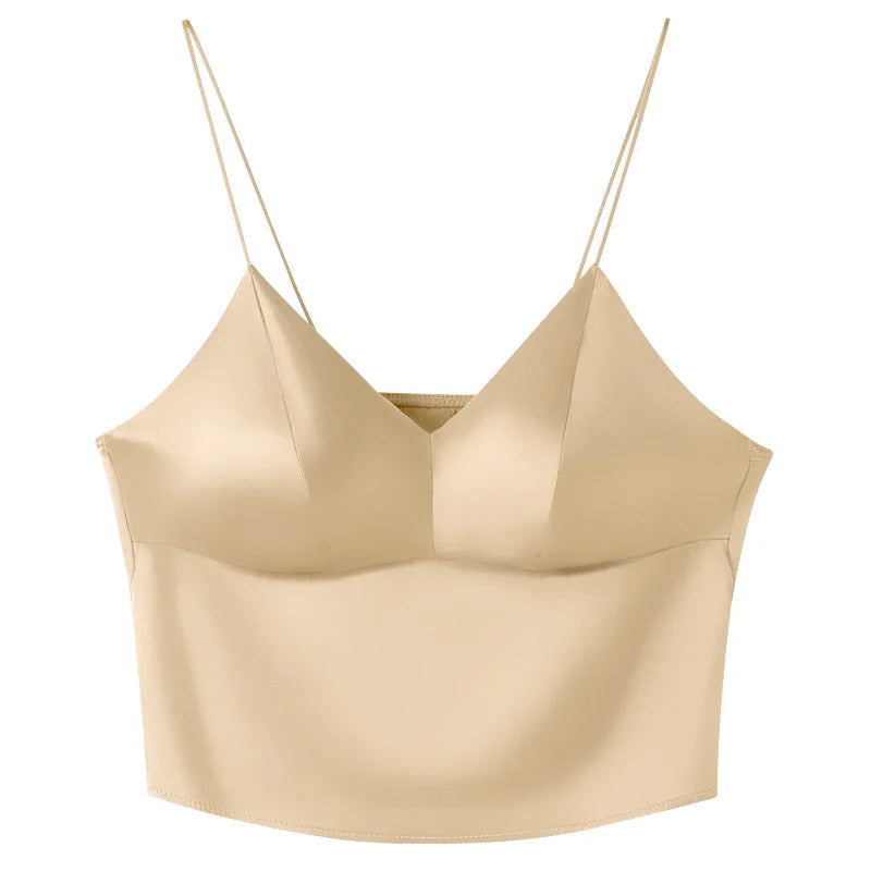 Jedwabny top-bustier na ramiączkach