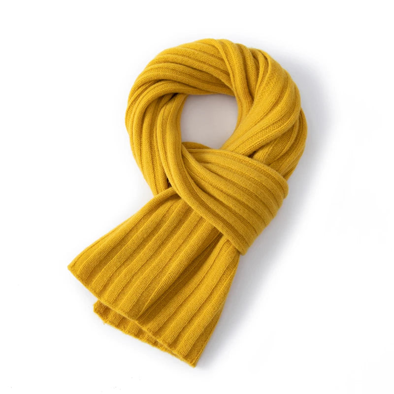 Wełniany szalik prążkowany unisex