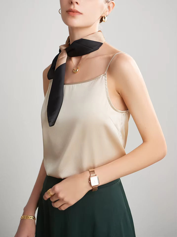 Jedwabny top na ramiączkach 100% jedwab