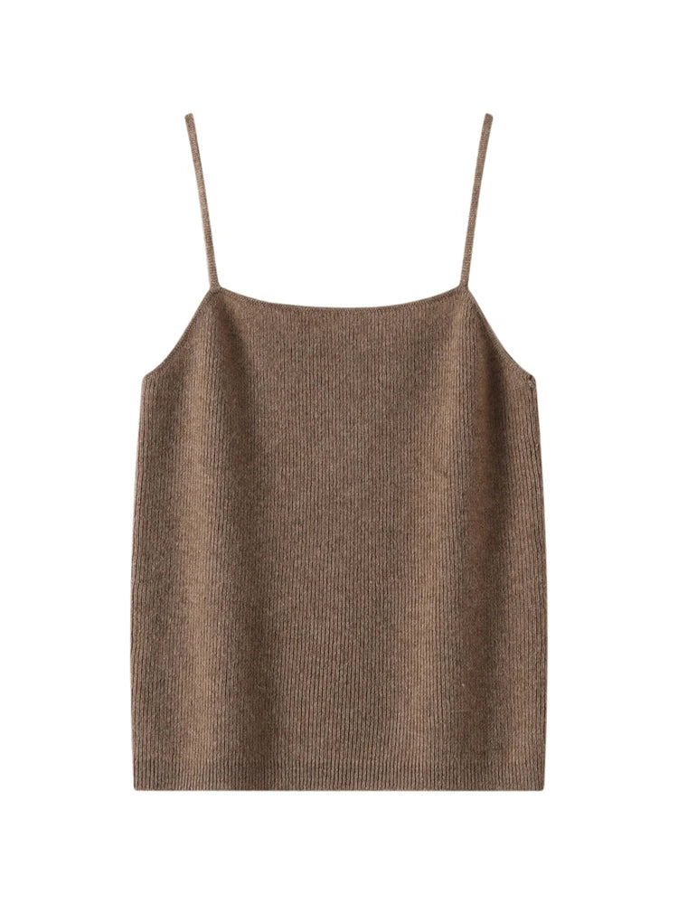 Kaszmirowy top na cienkich ramiączkach