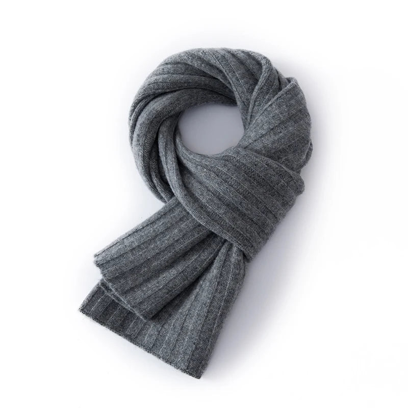 Wełniany szalik prążkowany unisex