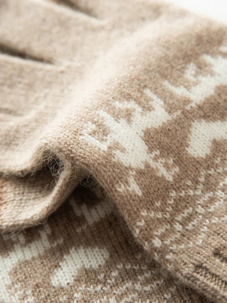 Kaszmirowe rękawiczki z norweskim wzorem