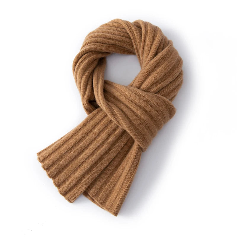 Wełniany szalik prążkowany unisex