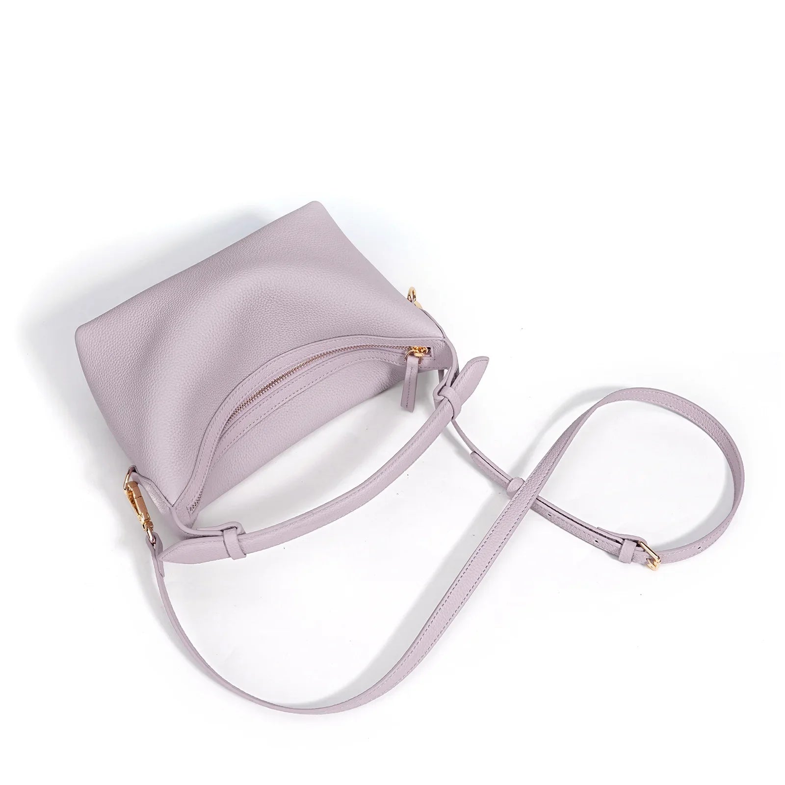 Mała pastelowa skórzana torebka do ręki