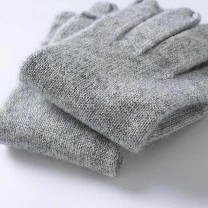 Kaszmirowe rękawiczki z naszywką