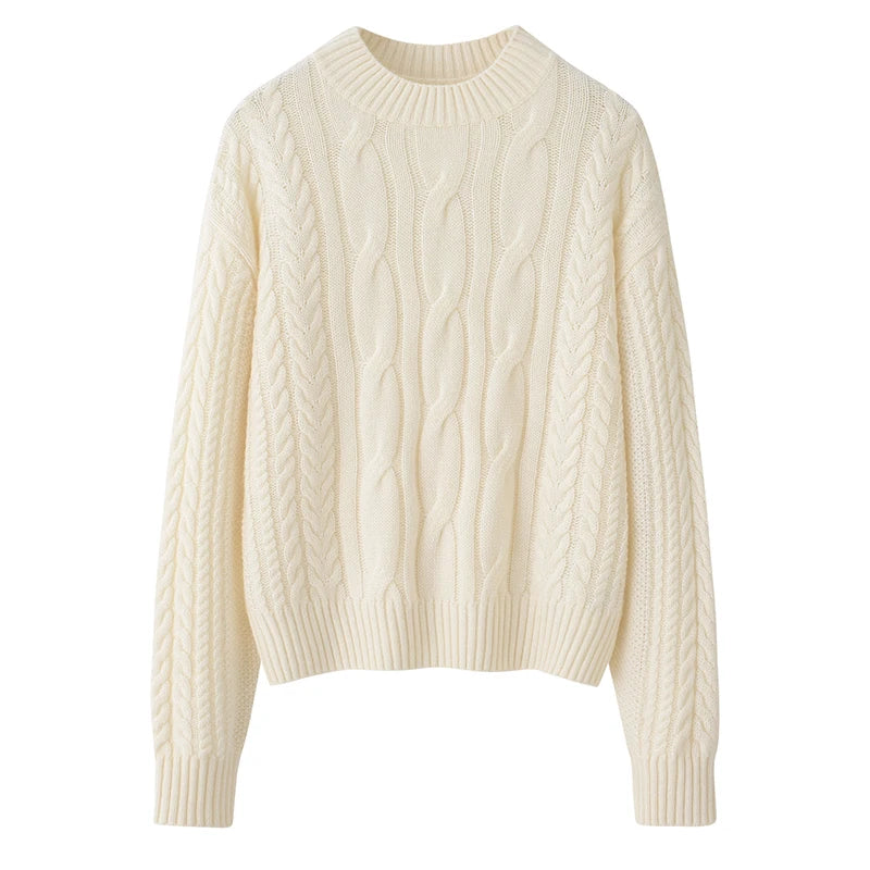 Beżowy kaszmirowy sweter 100% kaszmir