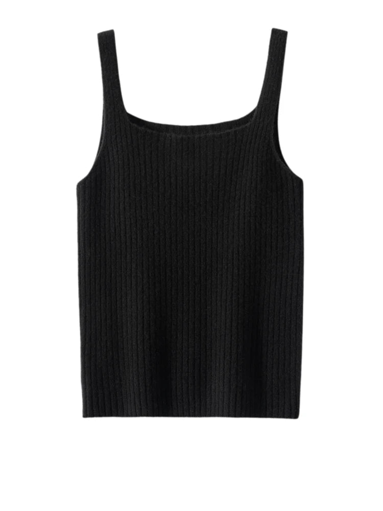 Kaszmirowy top na ramiączkach