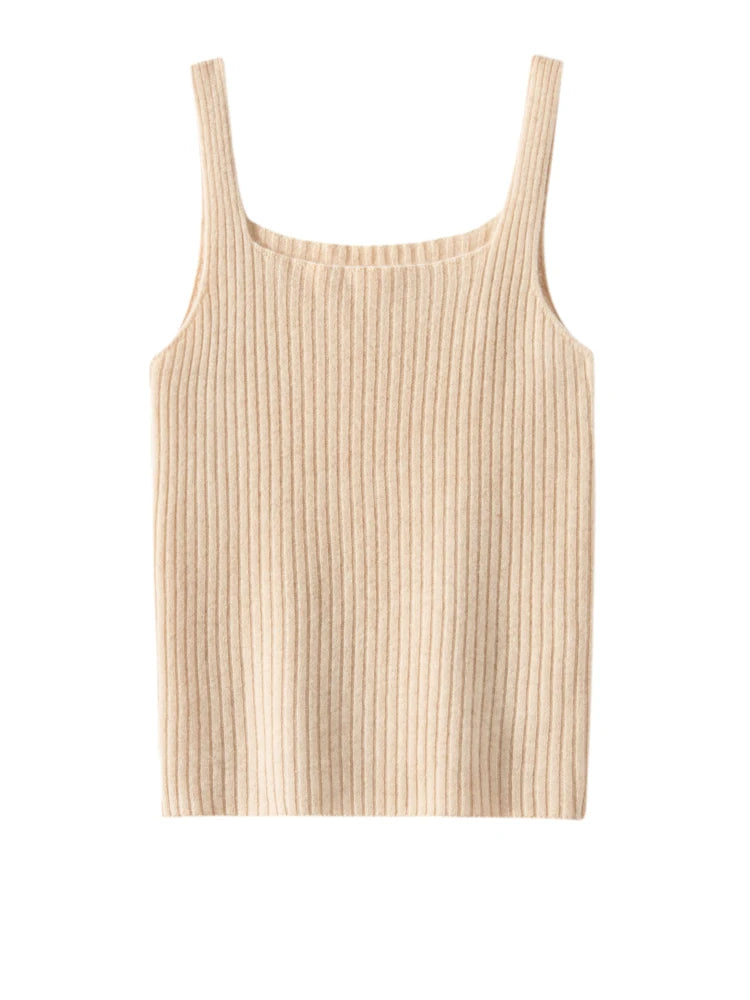 Kaszmirowy top na ramiączkach