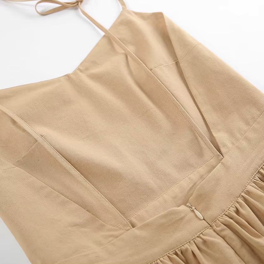 Bawełniana sukienka midi na ramiączkach