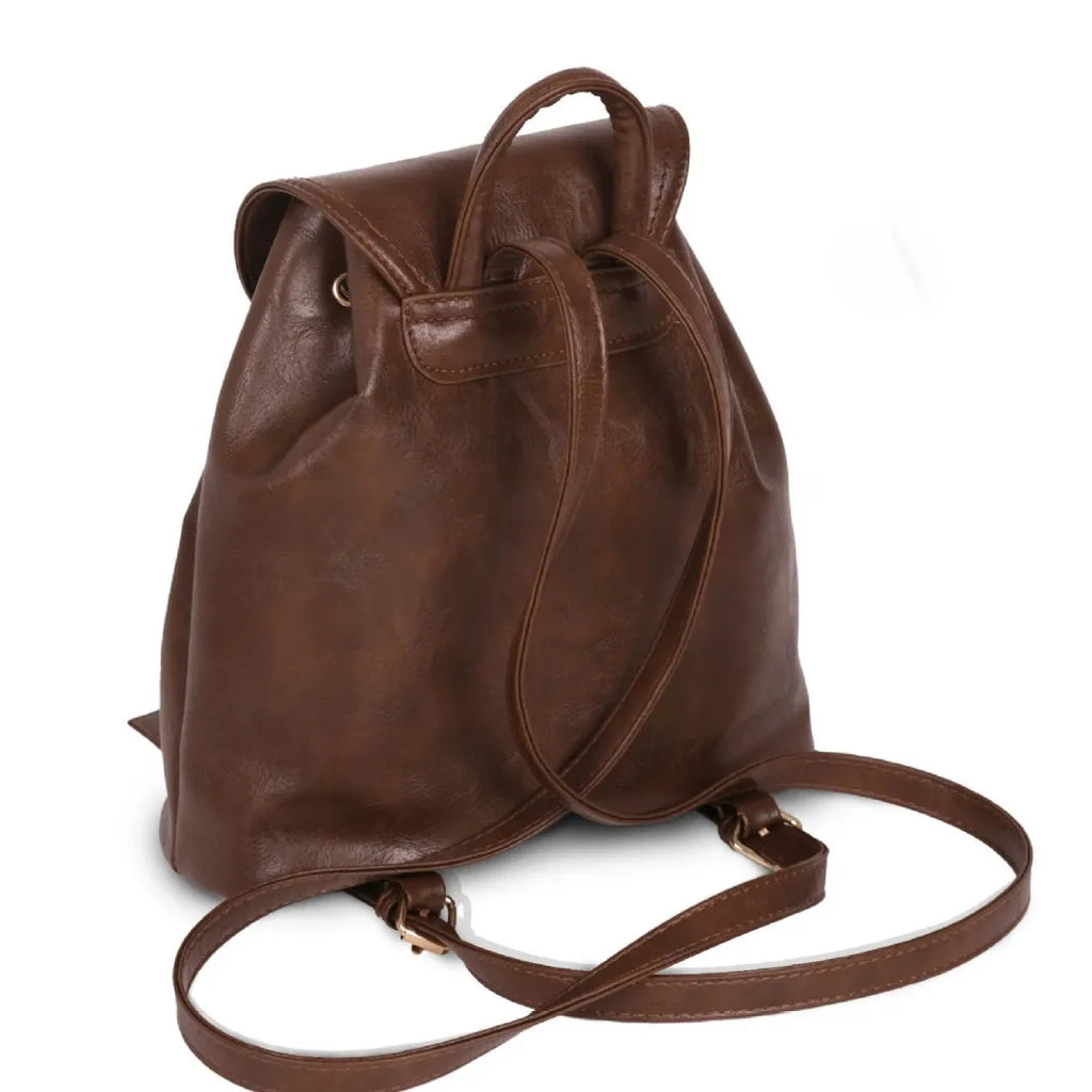 Brązowy plecak ze sztucznej skóry