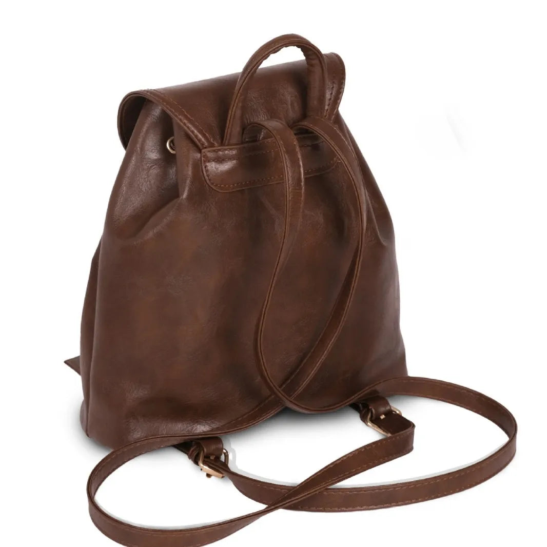 Brązowy plecak ze sztucznej skóry