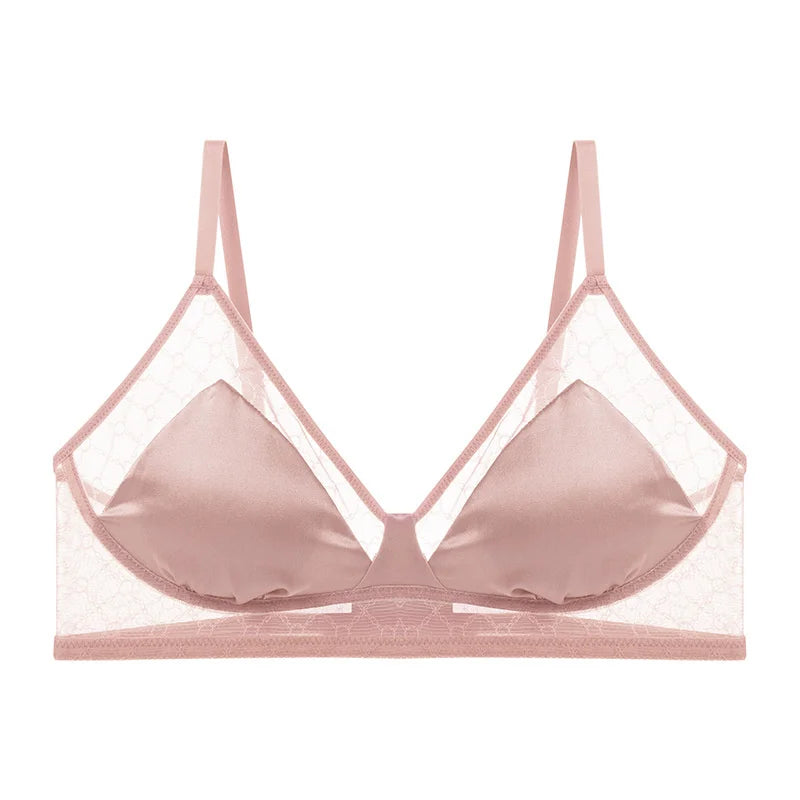 Jedwabny biustonosz z koronką