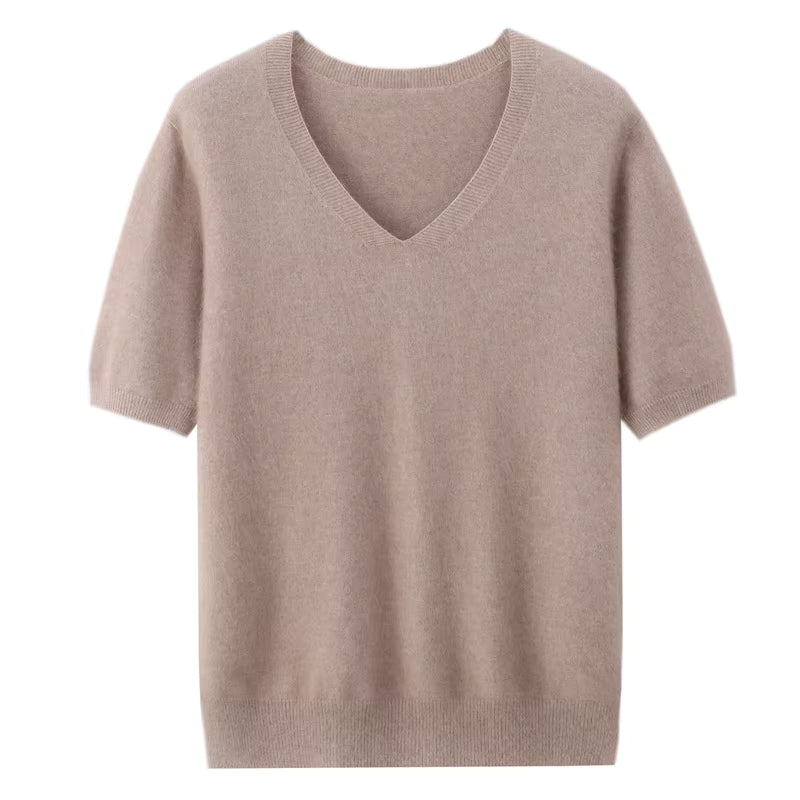 Dzianinowa bluzka z krótkim rękawkiem