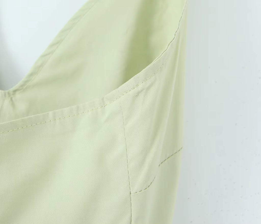 Bawełniana rozkloszowana sukienka midi z odkrytymi plecami