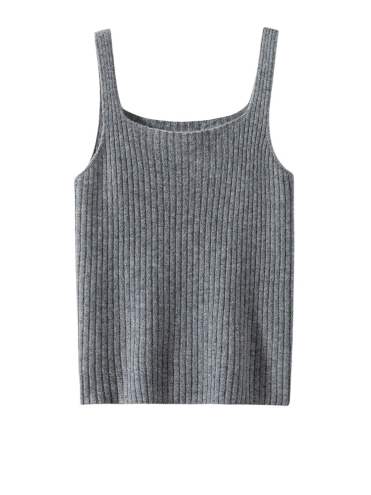 Kaszmirowy top na ramiączkach