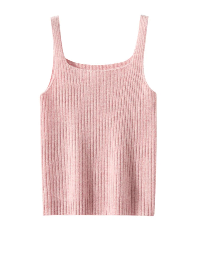 Kaszmirowy top na ramiączkach