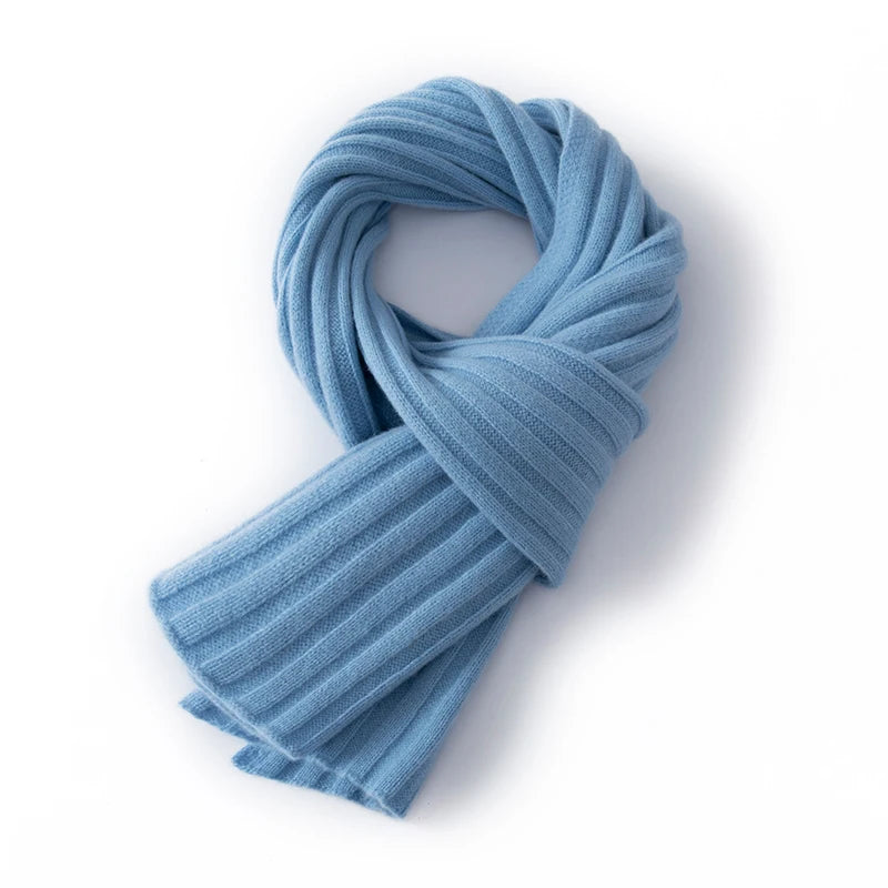 Wełniany szalik prążkowany unisex