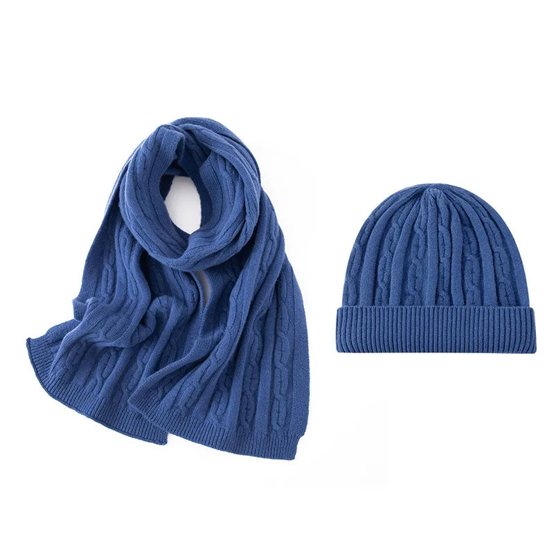 Wełniany komplet zimowy czapka i szalik