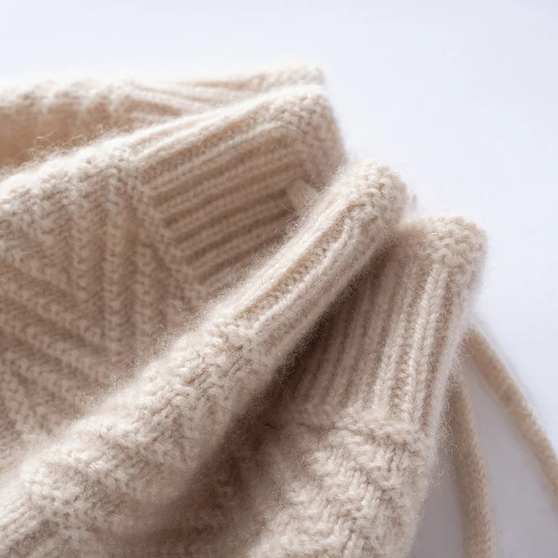 Kaszmirowa czapka i komin 2w1