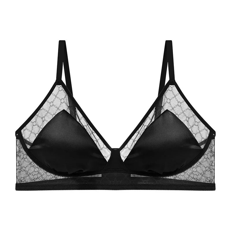 Jedwabny biustonosz z koronką