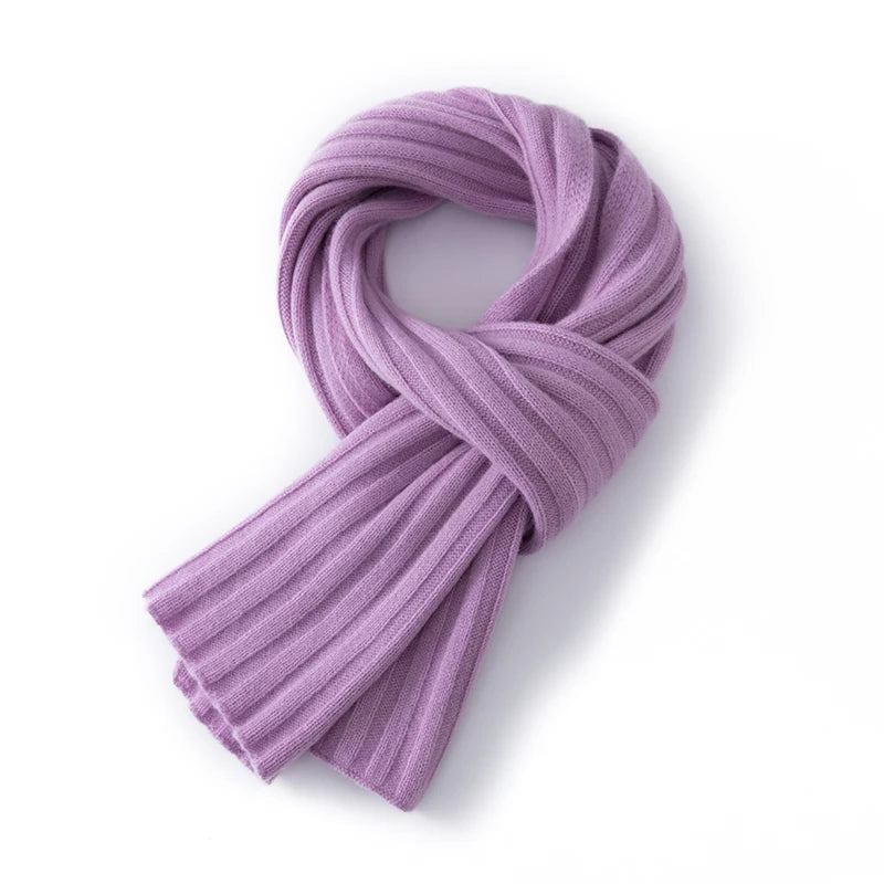 Wełniany szalik prążkowany unisex