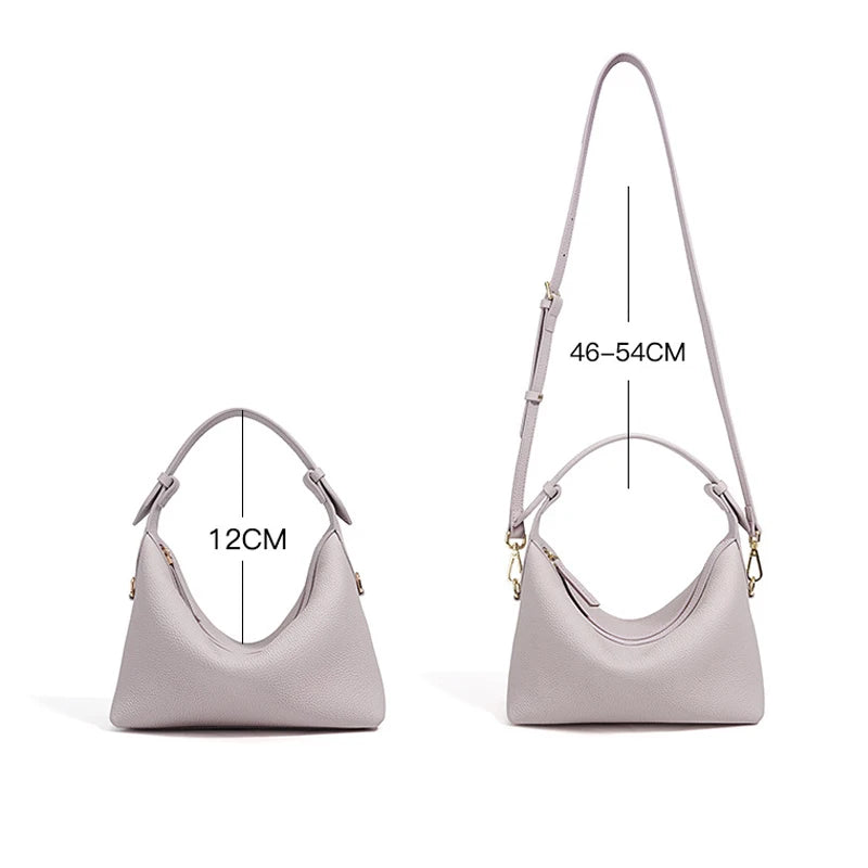 Mała pastelowa skórzana torebka do ręki