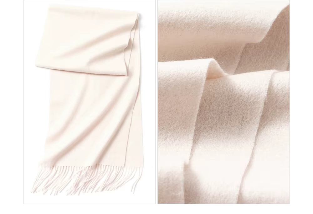 Wełniany szalik z frędzlami