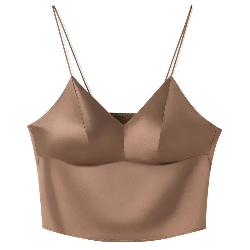 Jedwabny top-bustier na ramiączkach
