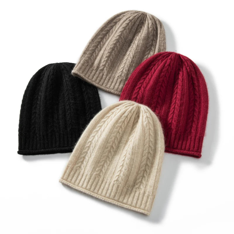 Kaszmirowa czapka zimowa