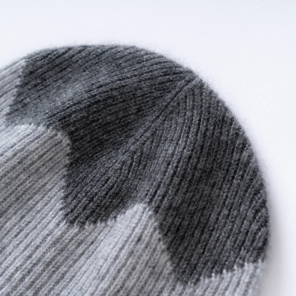 Dwukolorowa kaszmirowa czapka beanie