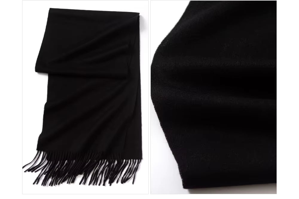 Wełniany szalik z frędzlami