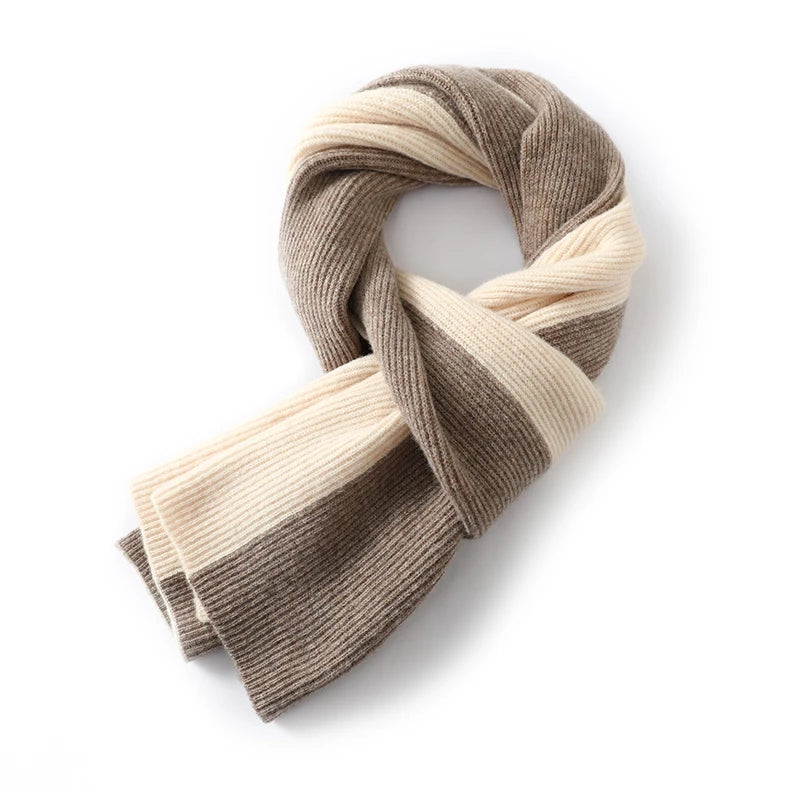 Dwukolorowy wełniany szalik